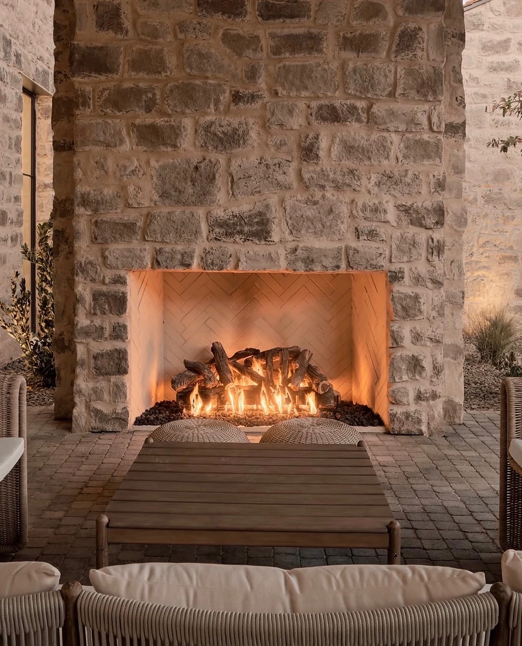 Grand Stone Outdoor Fireplace
